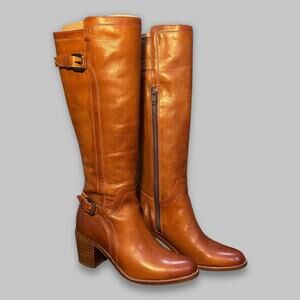 Frye Women’s Tall Leather Riding Boots - Cognac Brown - Size 7.5B